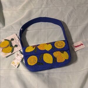 Stylish Blue Beaded Shoulder Bag